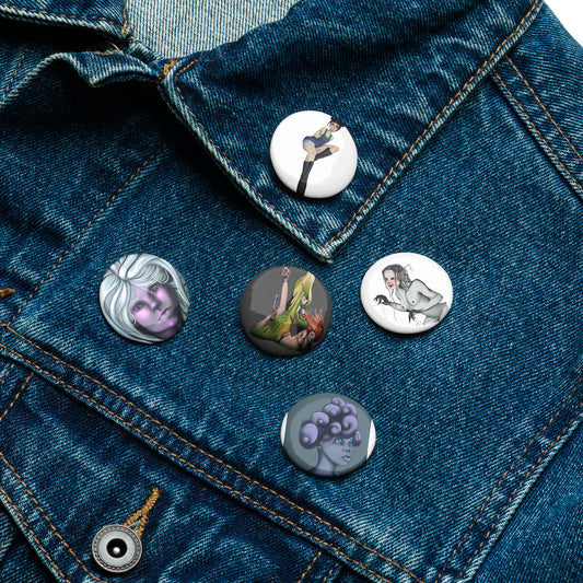 Set of pin buttons